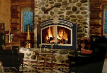 Enjoy the natural beauty of a real wood fire. fireplace image